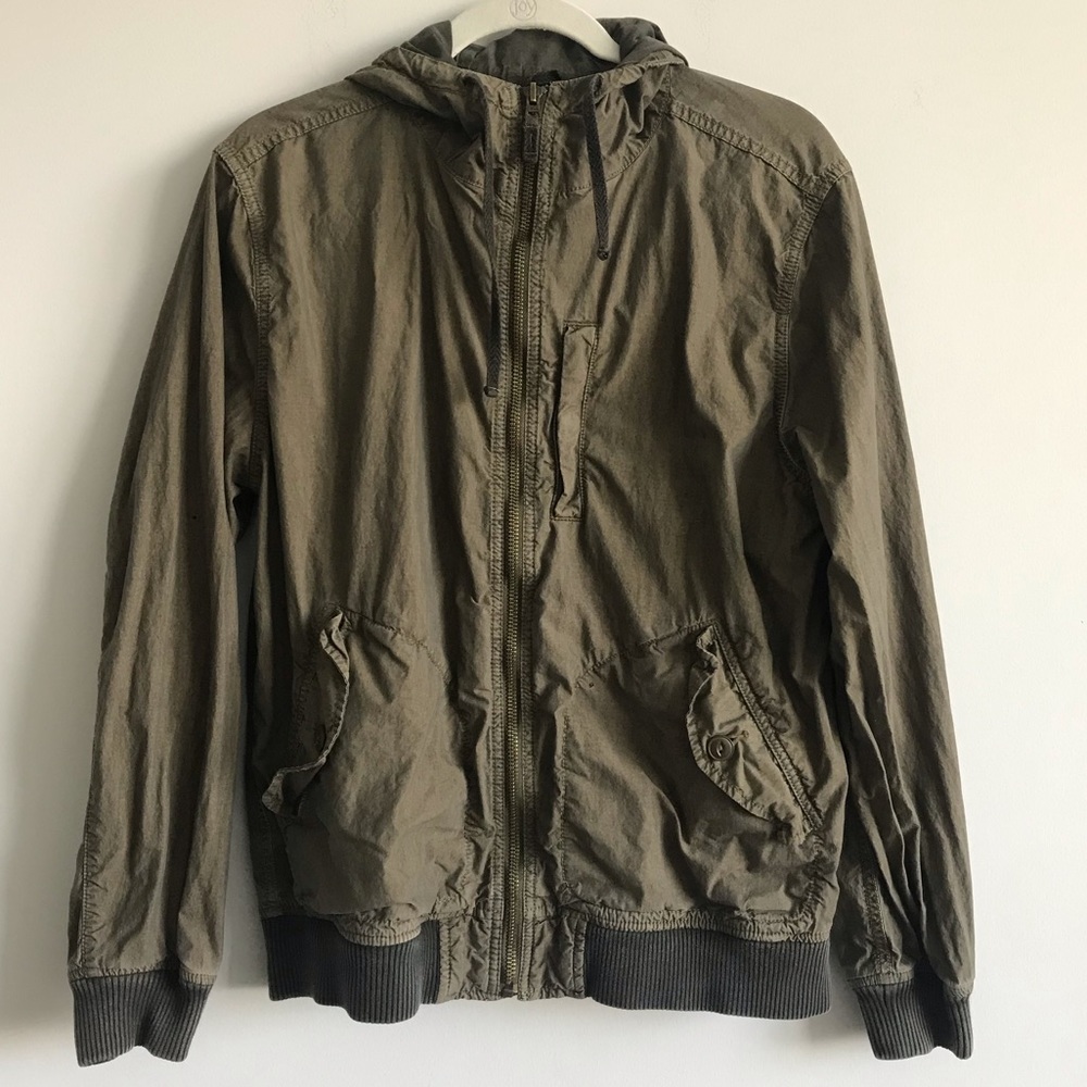 GAP Lightweight Olive Green Hooded Bomber Jacket
